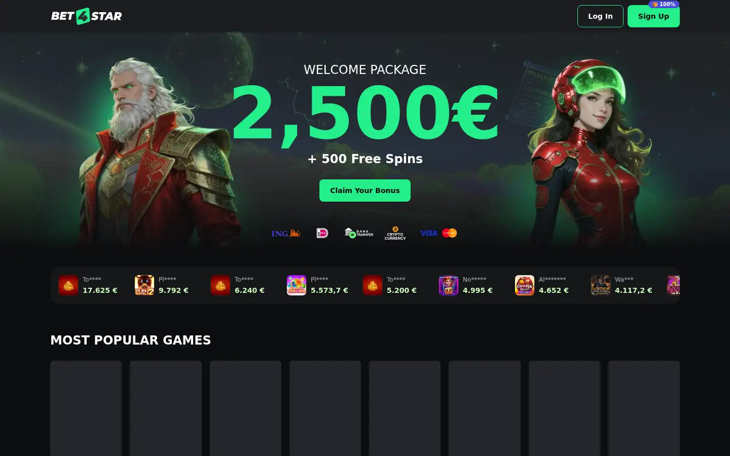 Screenshot of bet4star.com