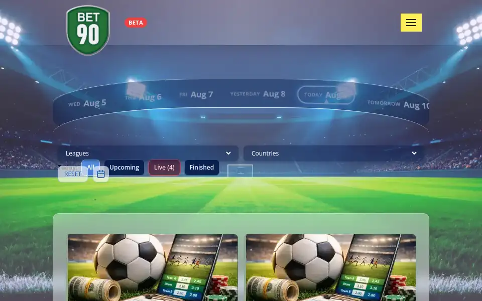 Screenshot of bet90.com