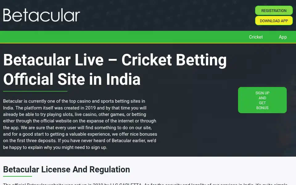 Screenshot of betacularlive.in