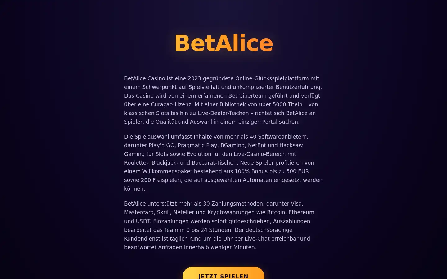 Screenshot of betalice-casino.site