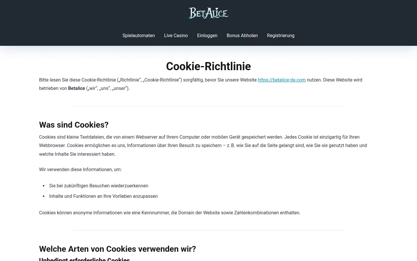 Screenshot of betalice-de.com