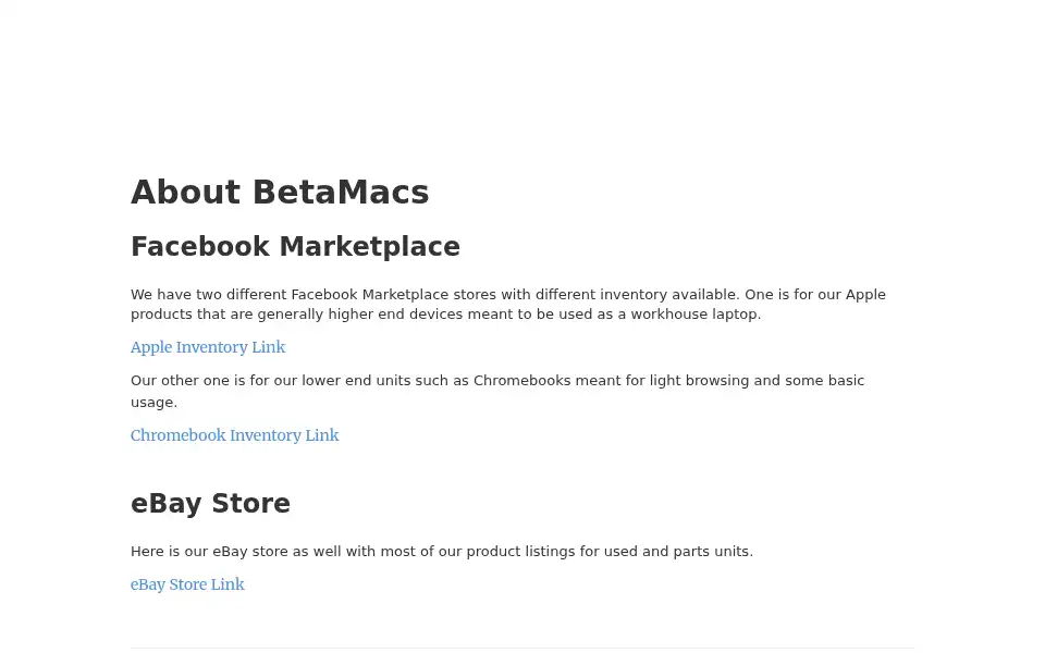 Screenshot of betamacs.com