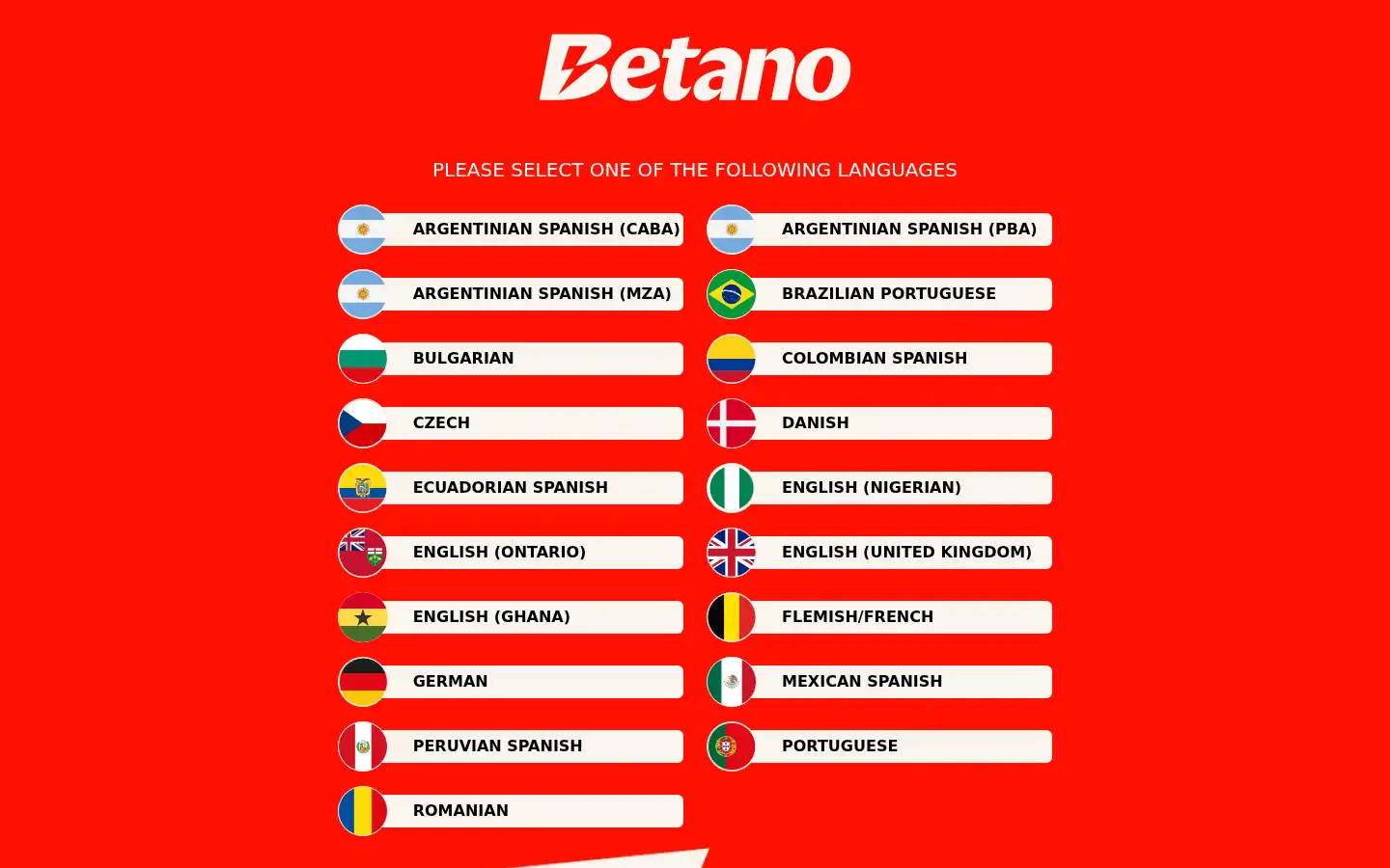 Screenshot of betano.com