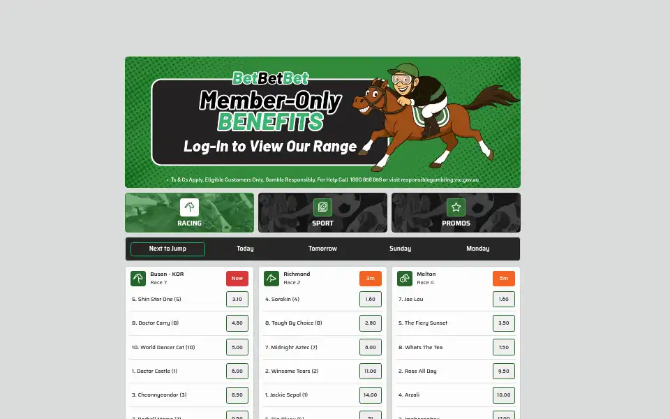 Screenshot of betbetbet.net.au