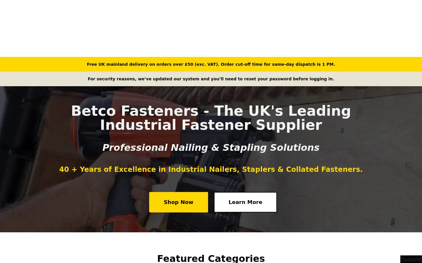 Screenshot of betcofasteners.com