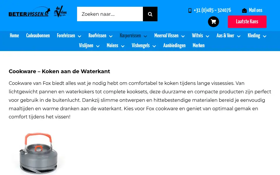Screenshot of betervissen.nl