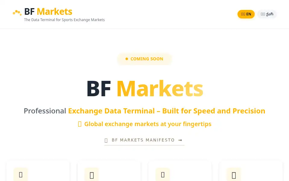 Screenshot of betfairmarkets.com