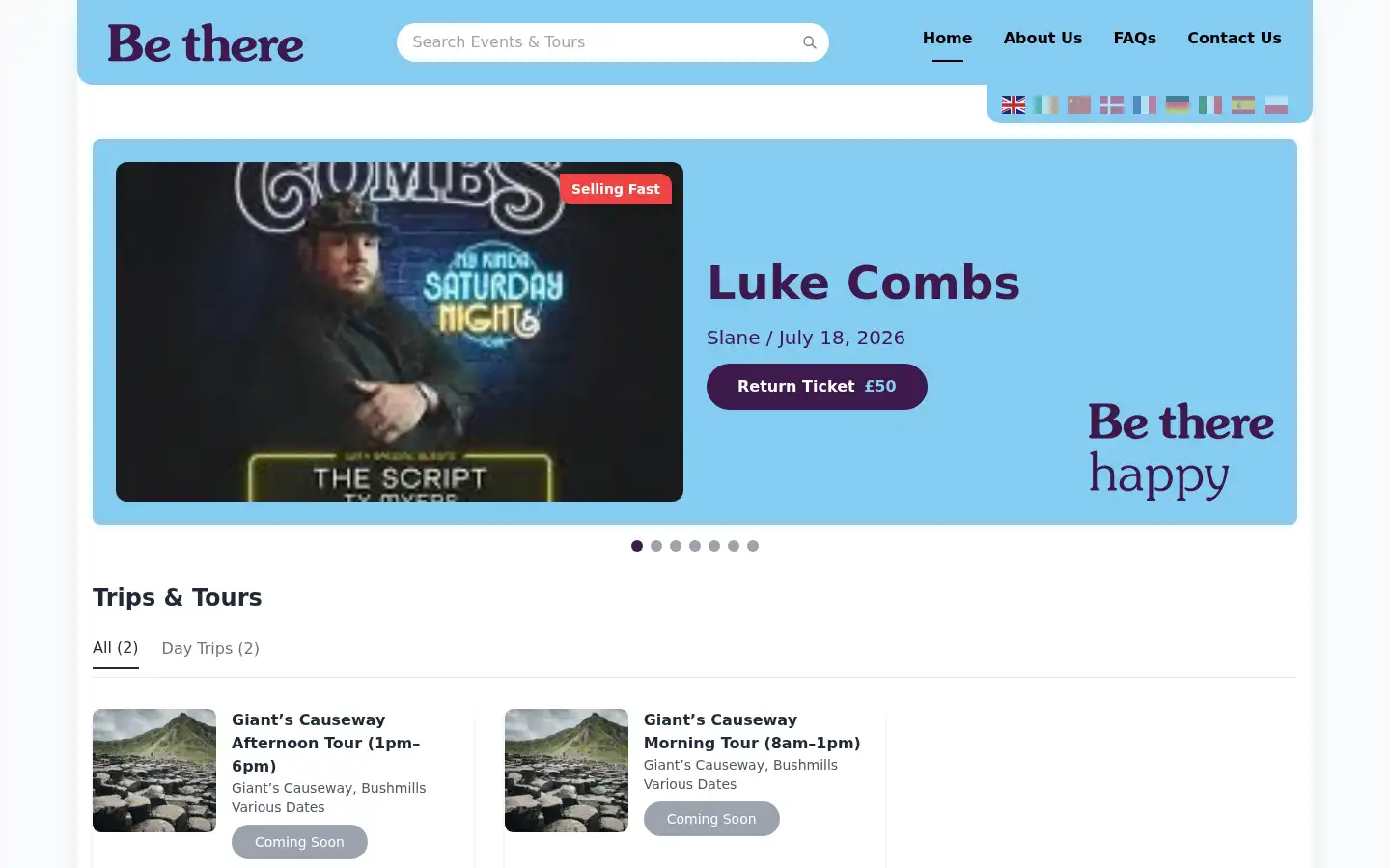 Screenshot of betheretrips.com