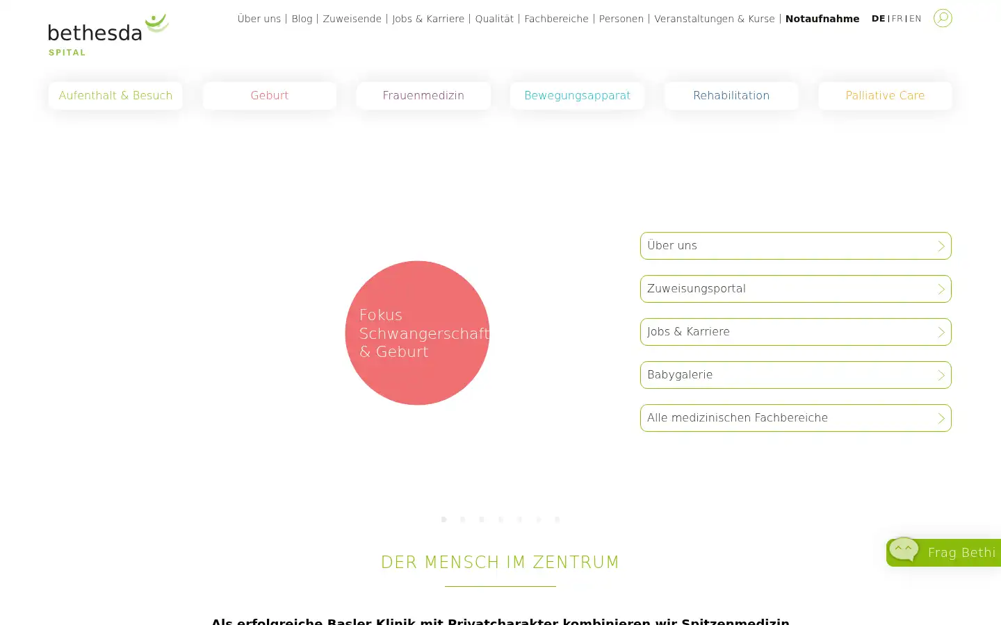 Screenshot of bethesda-spital.ch