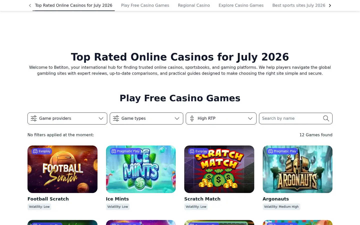 Screenshot of betiton.com