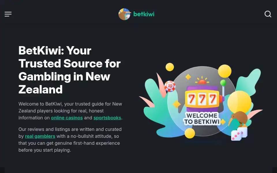 Screenshot of betkiwi.co.nz