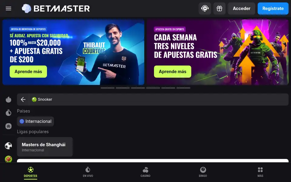 Screenshot of betmaster.com.mx
