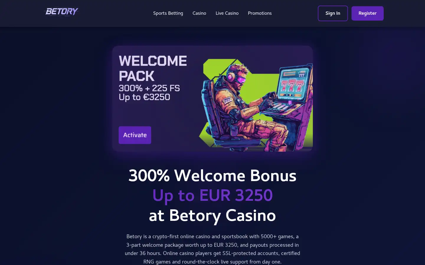 Screenshot of betory-online.com