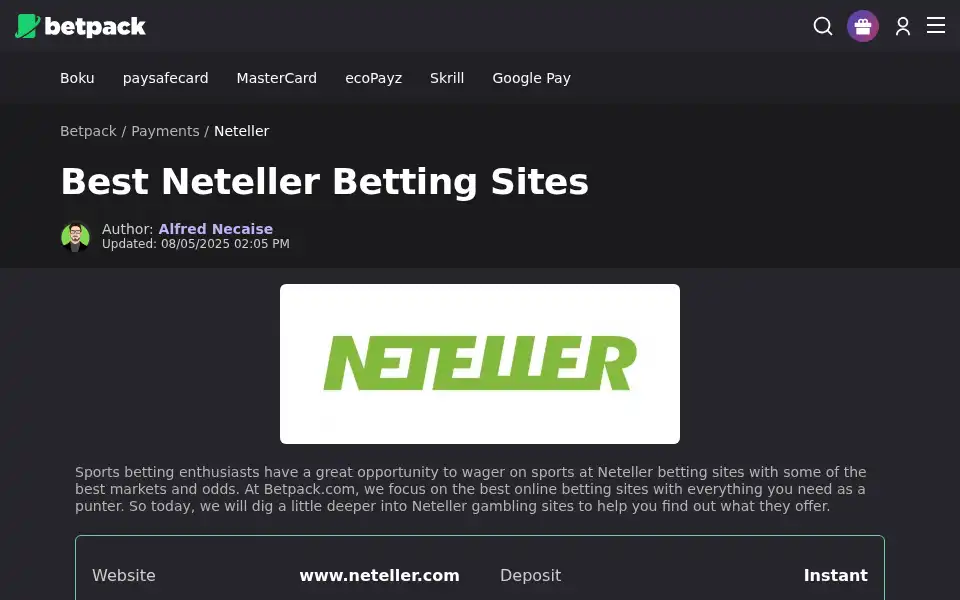 Screenshot of betpack.com