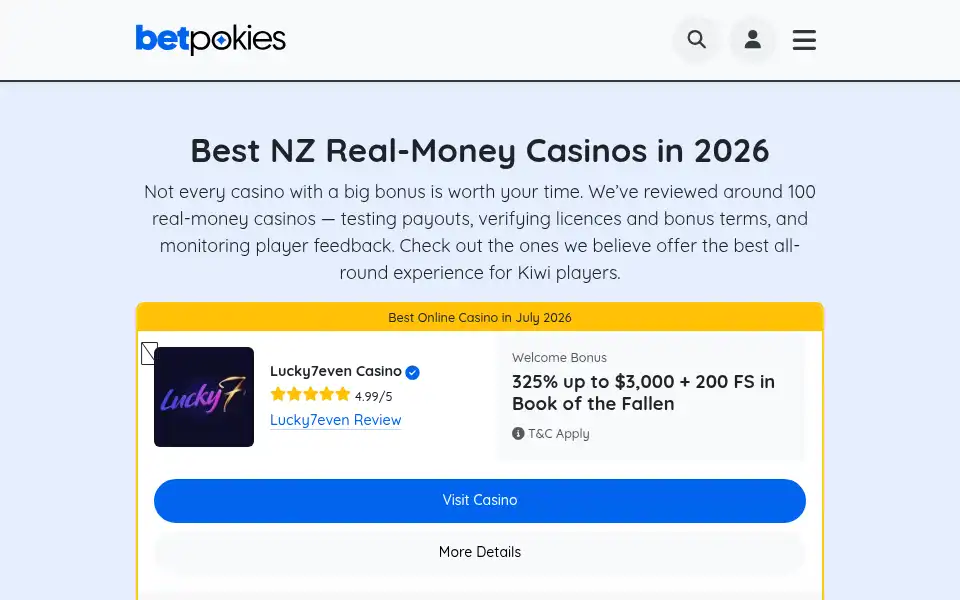 Screenshot of betpokies.co.nz