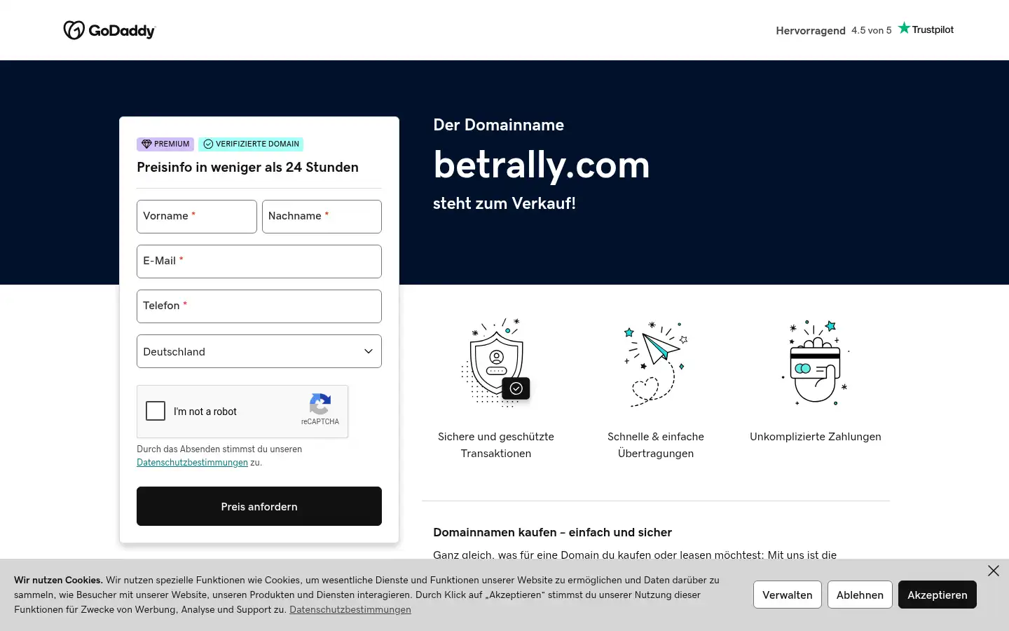 Screenshot of betrally.com