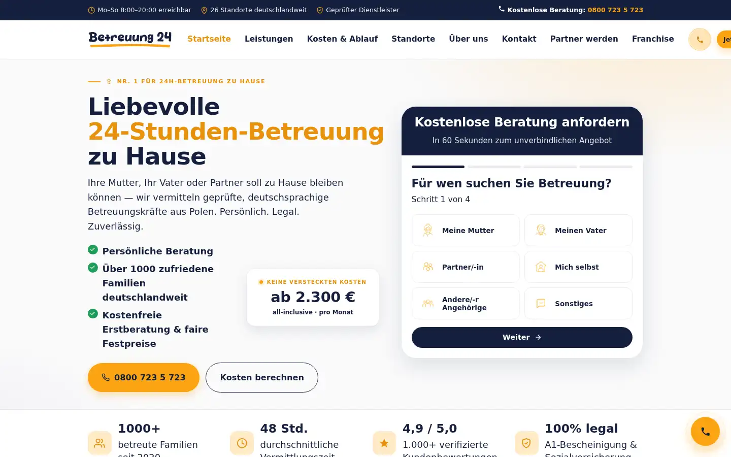 Screenshot of betreuung24.de