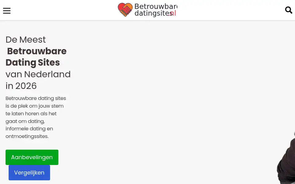 Screenshot of betrouwbaredatingsites.nl