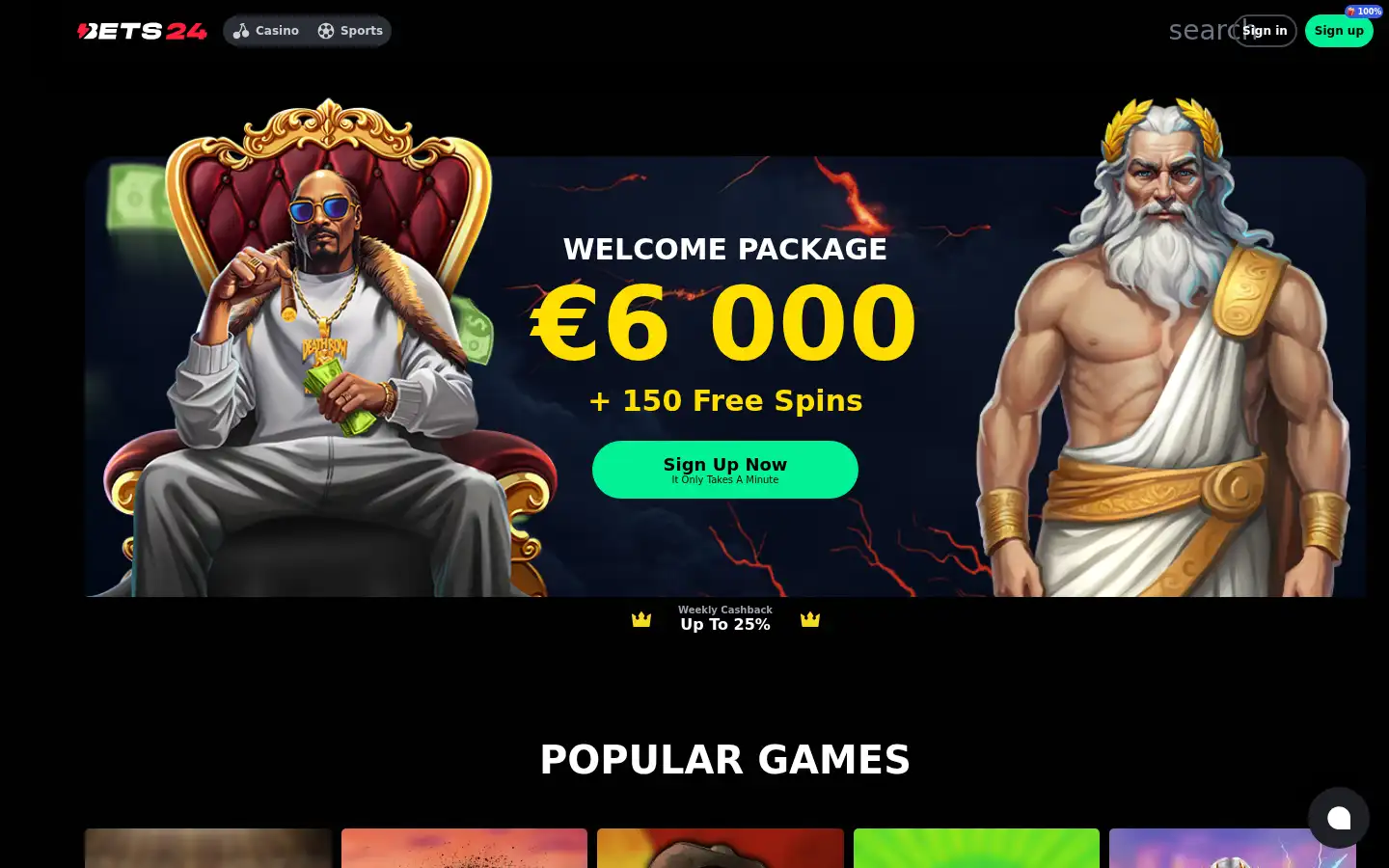 Screenshot of bets24.io