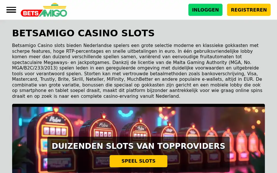 Screenshot of betsamigo.co.nl