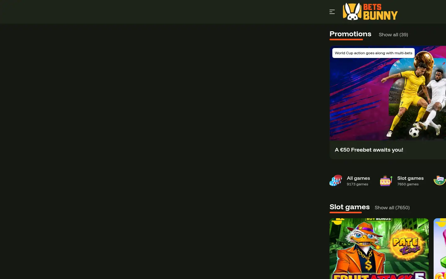 Screenshot of betsbunny24.io