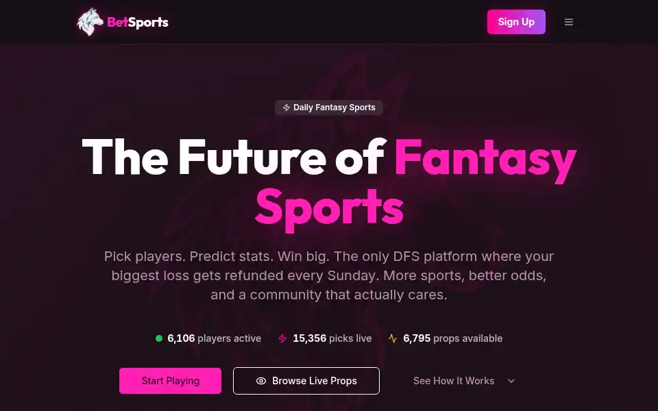 Screenshot of betsportsfantasy.com