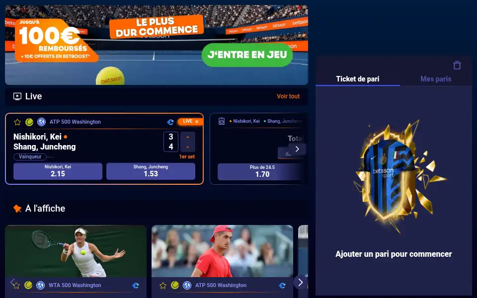Screenshot of betsson.gr