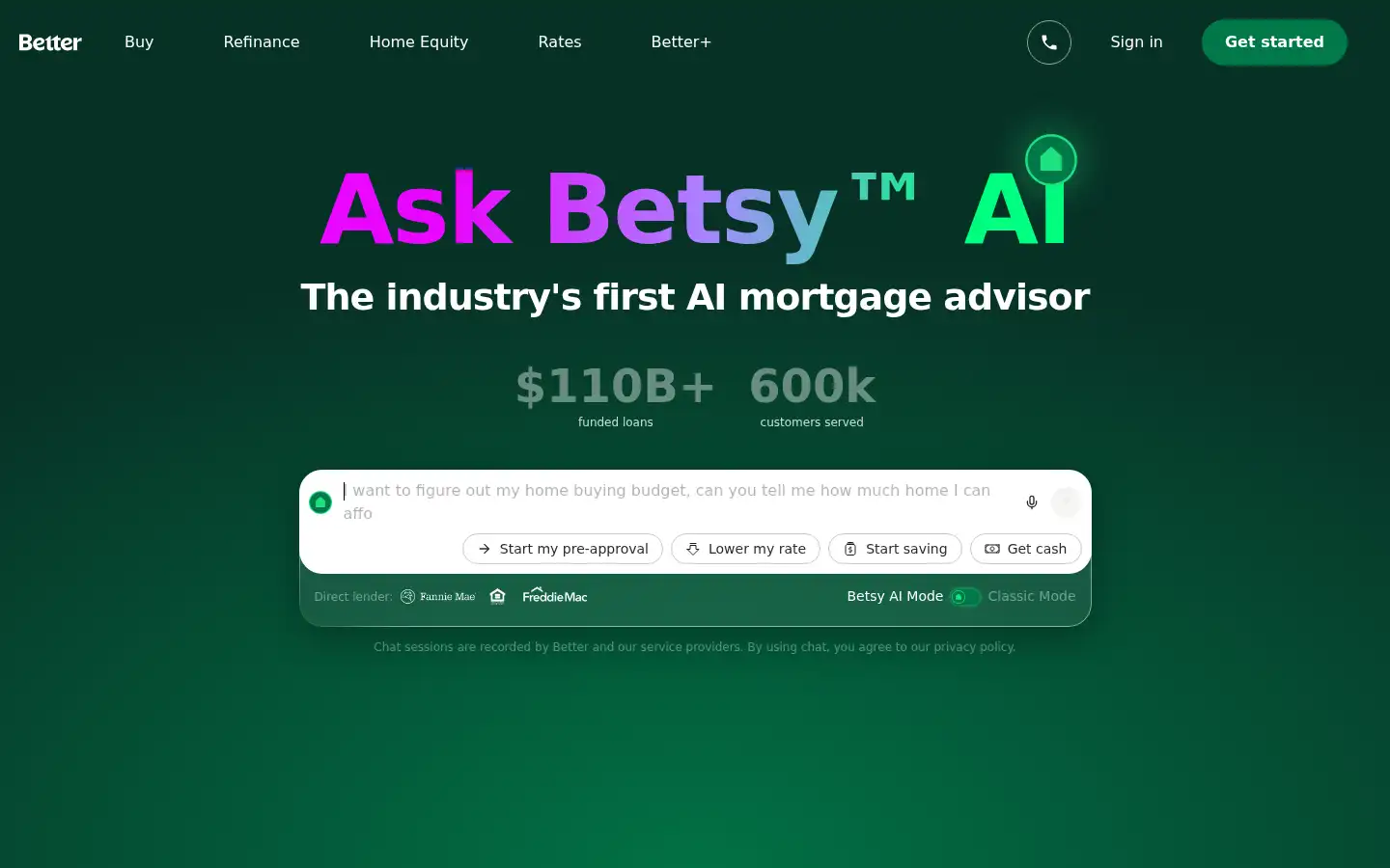 Screenshot of better.com
