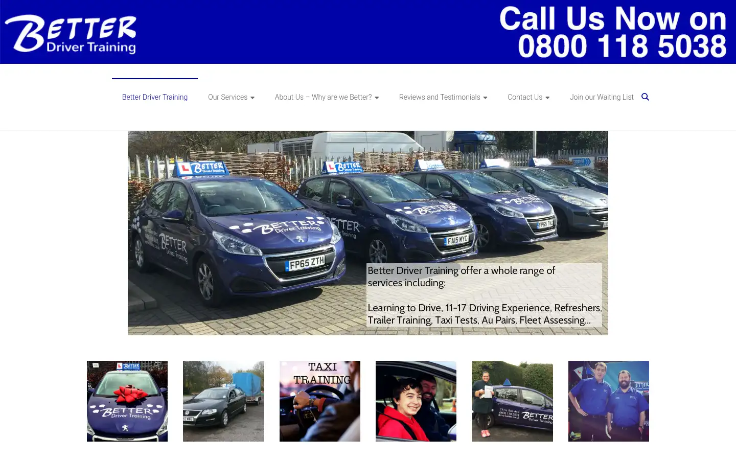 Screenshot of betterdrivertraining.co.uk