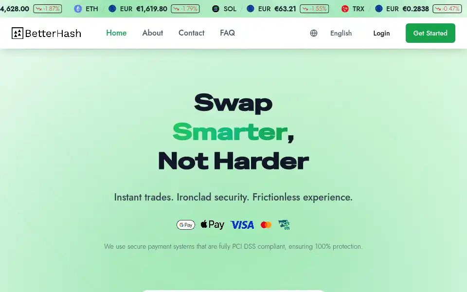 Screenshot of betterhash.io