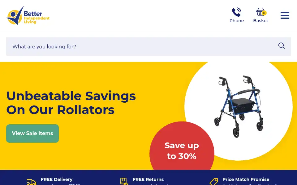 Screenshot of betterindependentliving.co.uk