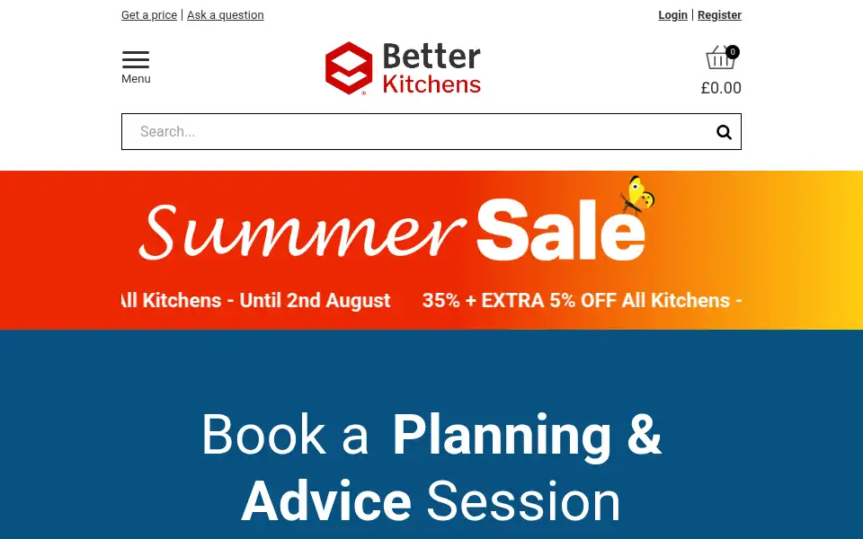 Screenshot of betterkitchens.co.uk