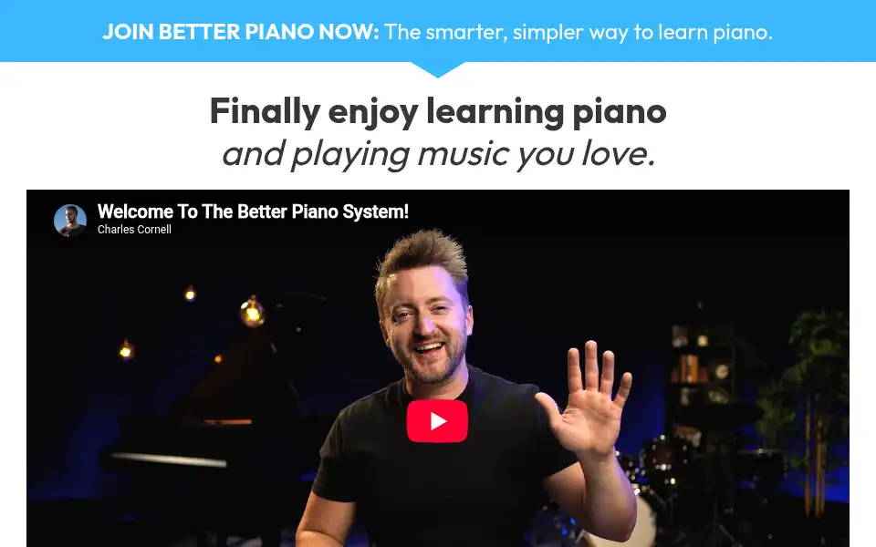 Screenshot of betterpiano.com
