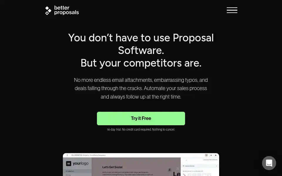 Screenshot of betterproposals.io