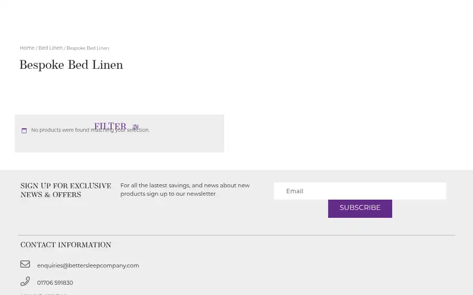 Screenshot of bettersleepcompany.com