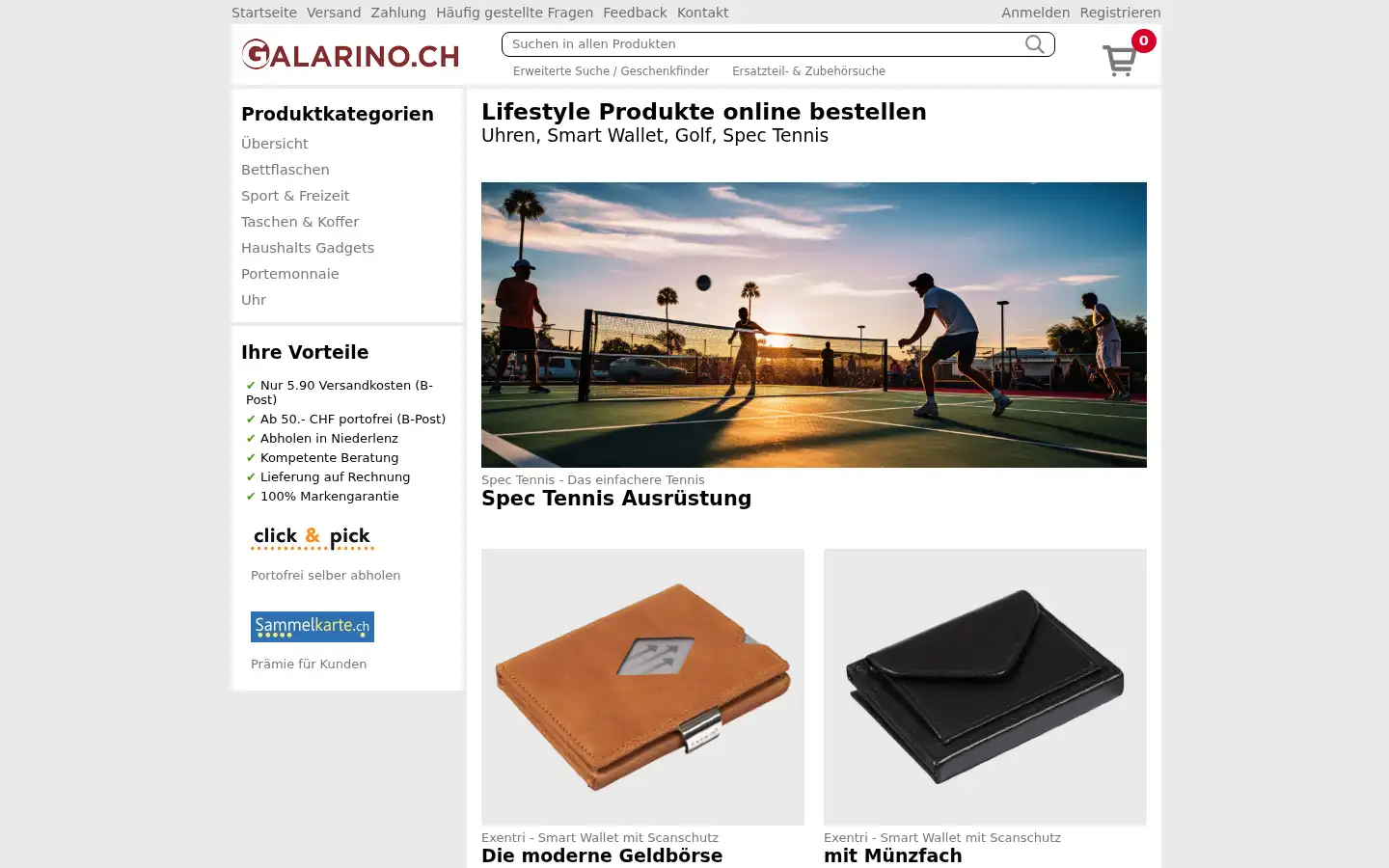 Screenshot of bettflaschen.ch