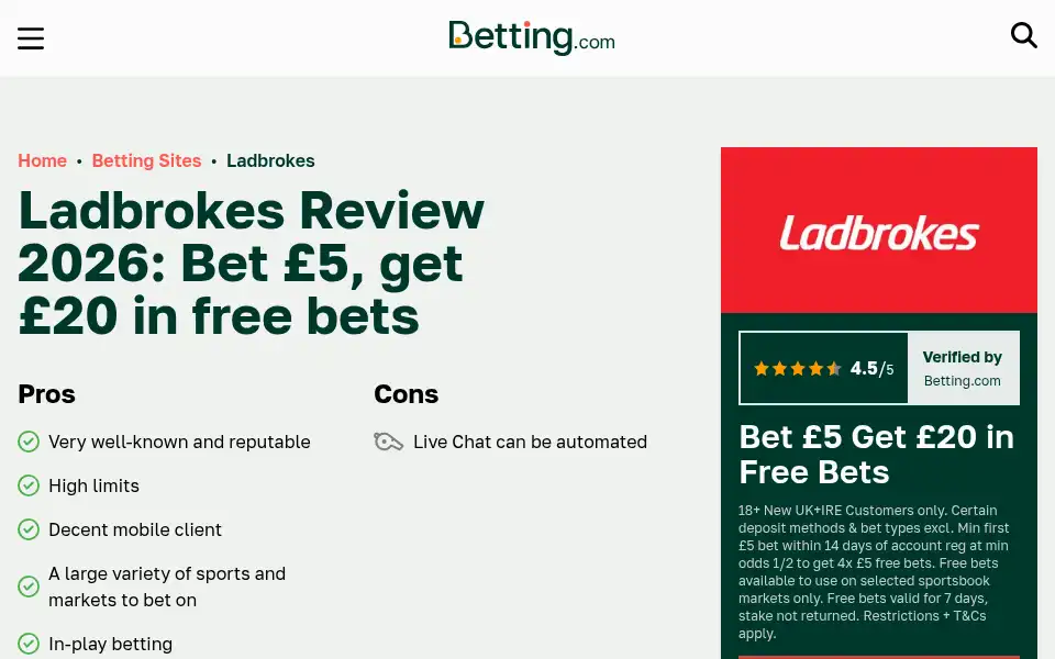 Screenshot of bettingmetrics.com