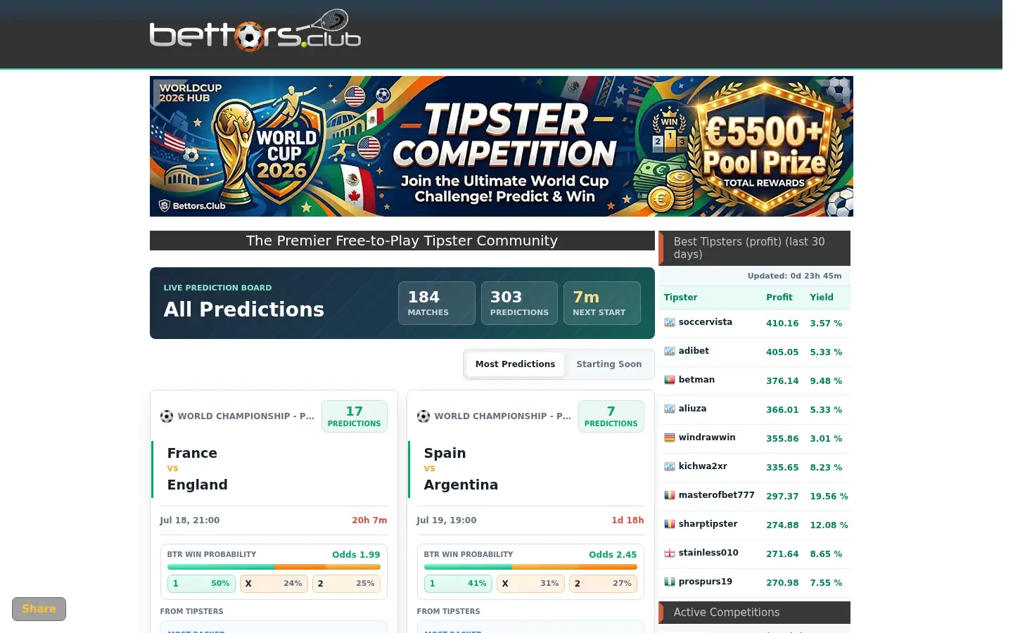 Screenshot of bettors.club