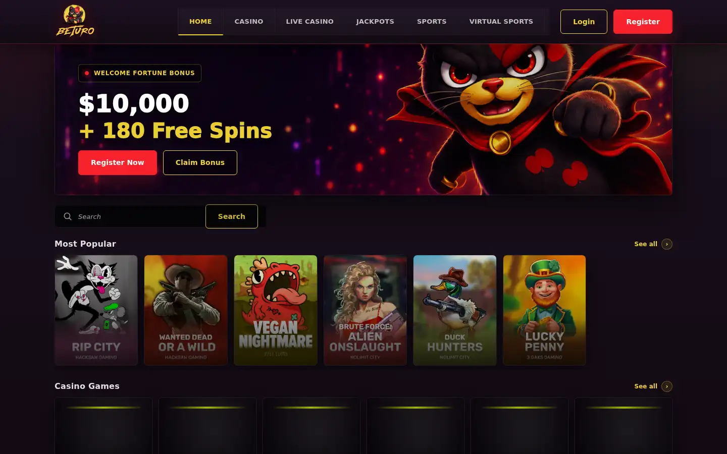 Screenshot of beturocasino.site