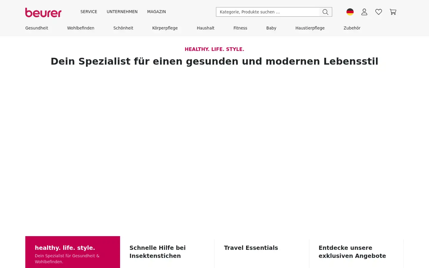 Screenshot of beurer.com