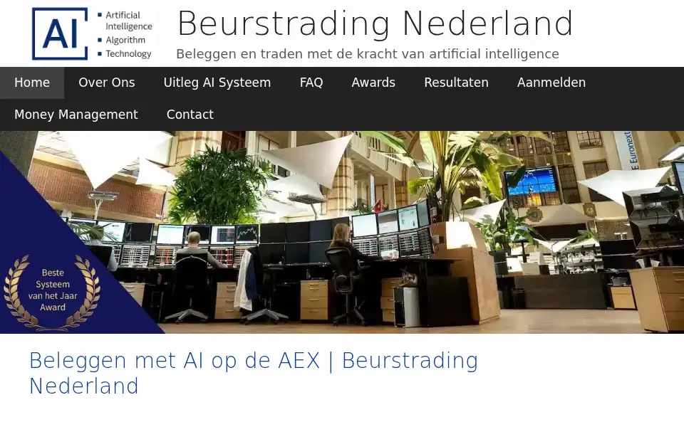 Screenshot of beurstrading.nl