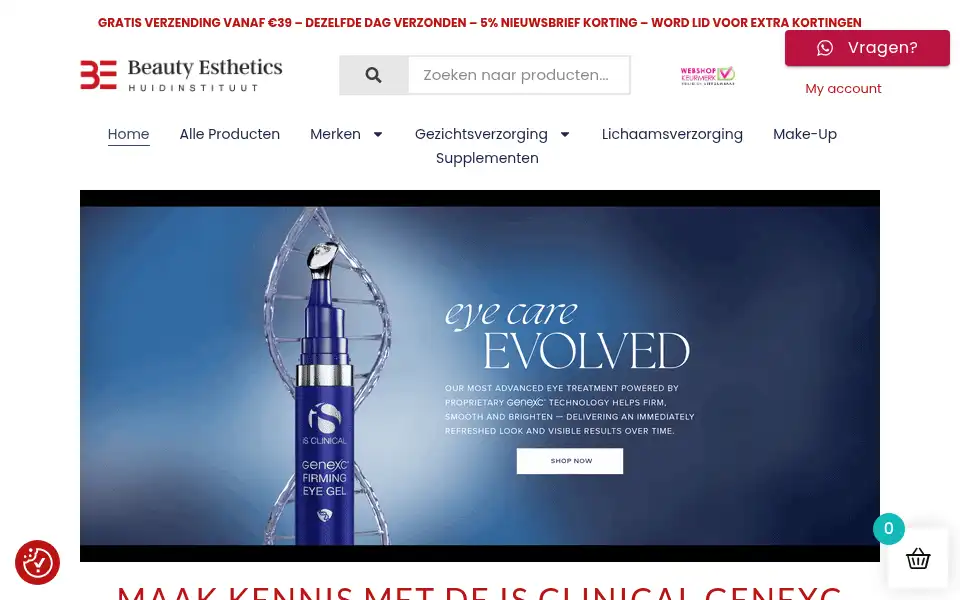 Screenshot of bewebshop.com