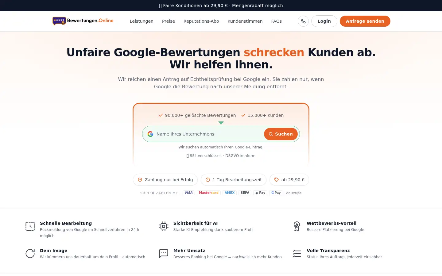 Screenshot of bewertungen.online