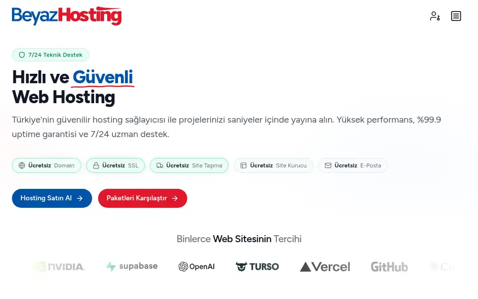 Screenshot of beyazhosting.com