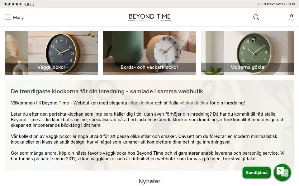 Screenshot of beyondtime.se