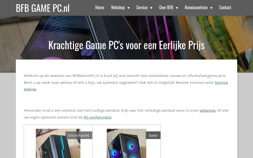 Screenshot of bfbgamepc.nl