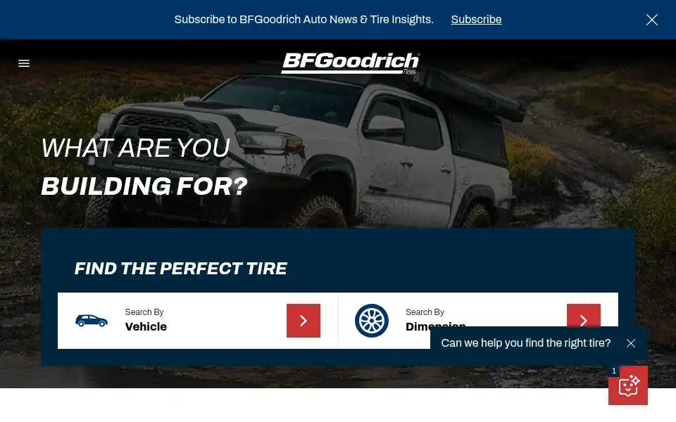 Screenshot of bfgoodrichtires.com