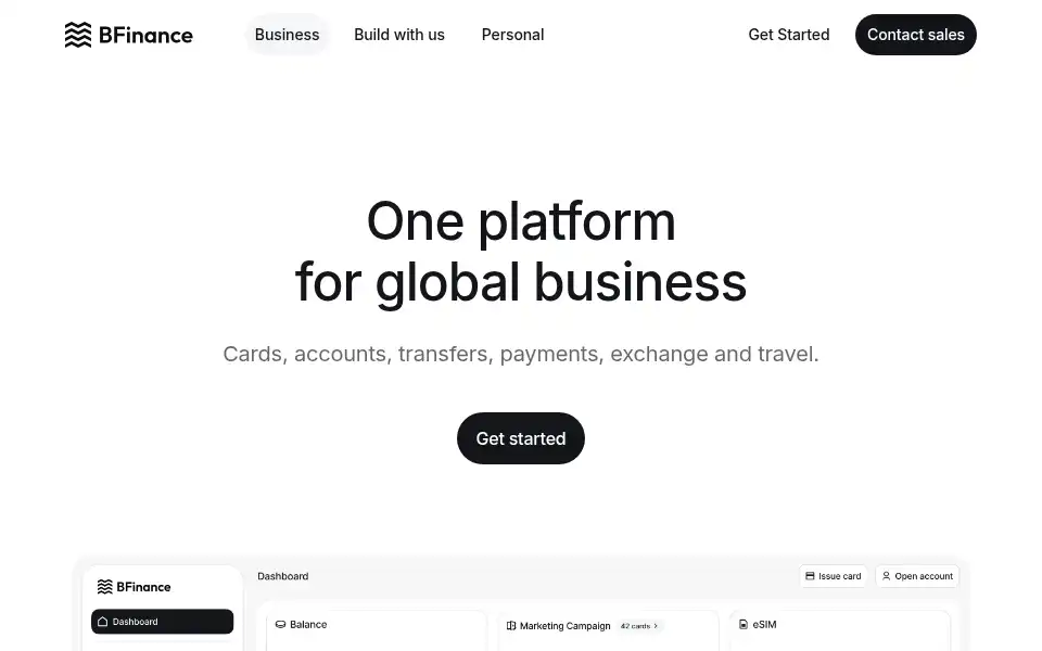 Screenshot of bfinance.app