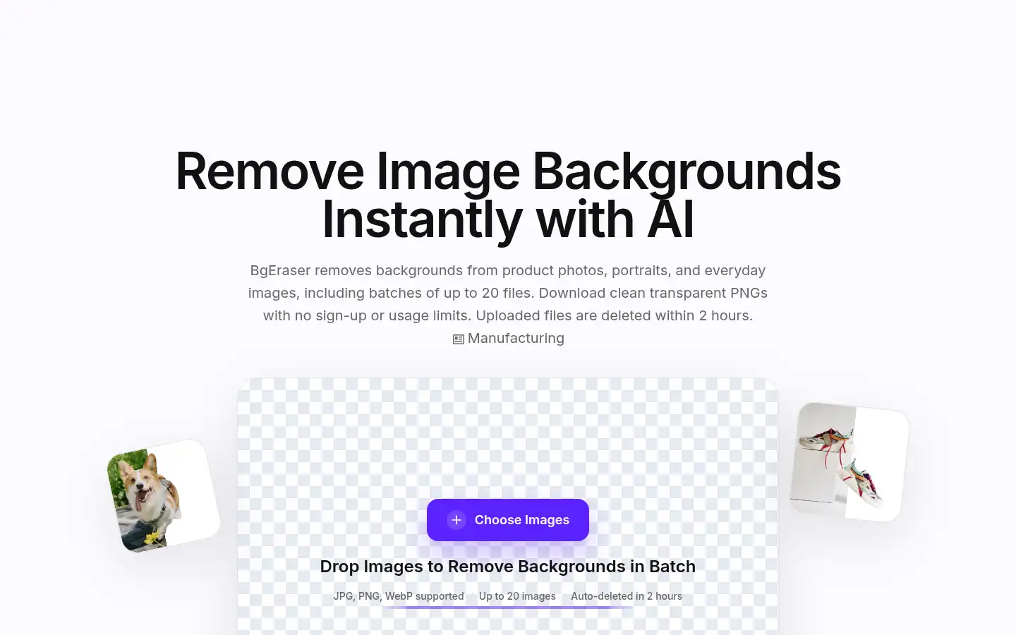 Screenshot of bgeraser.com