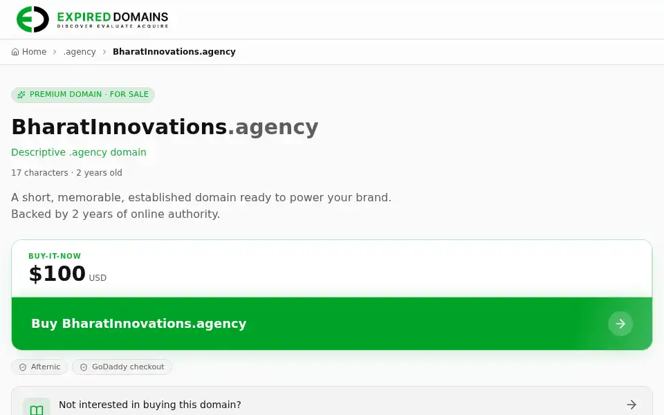 Screenshot of bharatinnovations.agency